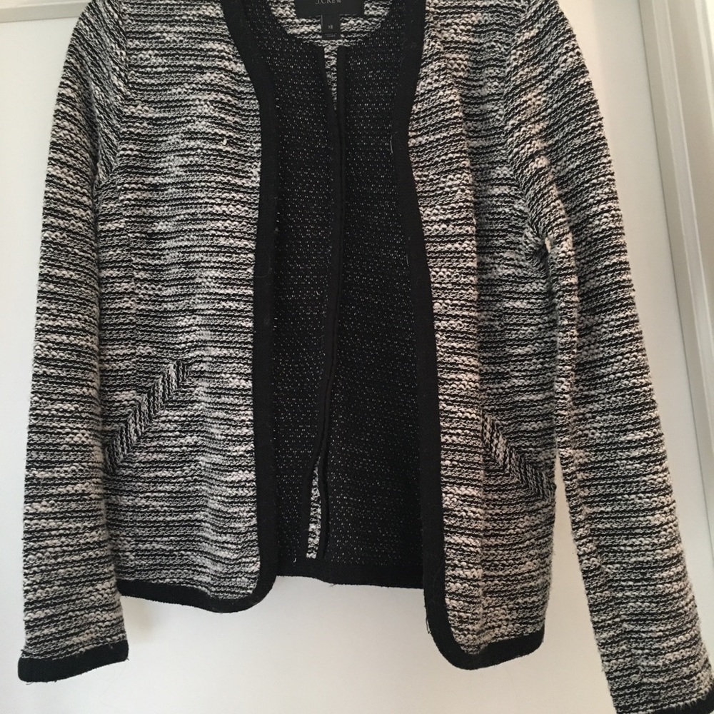 J Crew black and white tweed jacket size XS